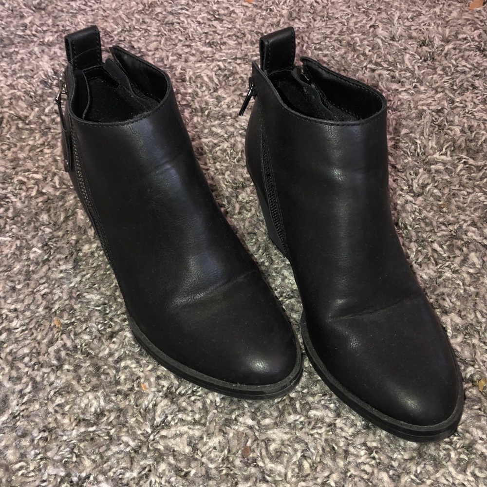 Black Leather Booties